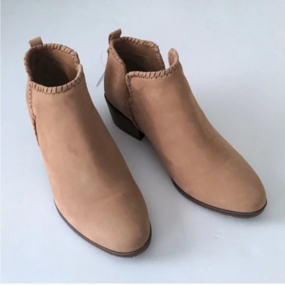 Jack Rogers Suede Ankle Boots Tan Oak Waterproof Layla Booties size 8.5 NEW - Picture 4 of 12
